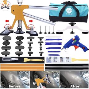 Gliston 45pcs أداة إصلاح دنت بدون طلاء ، عرض مستحضر دنت ، عرض قابل للتعديل ، بوبس مجموعة إزالة سيارة دنت ، PDR Golden Laft
