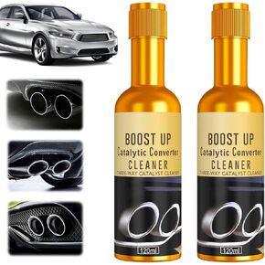 2 Pcs Catalytic Converter Cleaner Auto Parts Engine, Exhaust System Pipe Carbon Removal Cleaner Treatment Additive Oil, Fuel System Treatment Oil Additive for Gas and Diesel Car