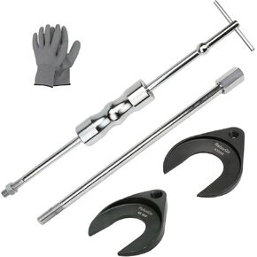 Inner CV Axle Puller Removal Tool with 5/8"-18 Slide Hammer and Extension Upgraded Pole, Slide Hammer Attachments Bearing Puller Set with 63mm 48mm CV Joint Fork Adapter