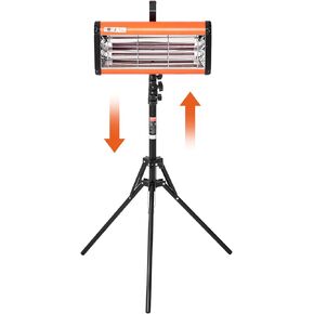 VEVOR Infrared Curing Lamp, Handheld/Stand Dual Use, 2000W 0-90 min Timing, Auto Heating Car Curing Light with Bracket, 3.55 sq.ft Spray Baking Booth Heaters, Paint Dryer for On-Site Repair