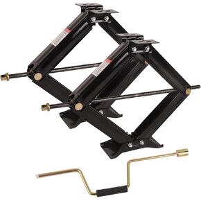 6500lbs Camper Trailer Stabilizer Jacks,4-24" Height RV Leveling Scissor Jacks,Heavy Duty RV Stabilizer Jacks for Travel Trailer with Crank Handle,Set of 2