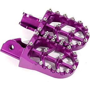 One-piece Aluminum Alloy Foot Pedals for Surron Light Bee X/S/X160/X260 Dirtbike Off-road Motorcycle Modified Accessories for Sur-ron Parts (Purple)