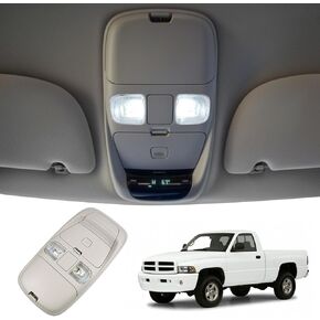 Overhead Console Dome Light Assembly LED Interior Roof Map Reading Lamp Fit for 1999 2000 2001 Dodge Ram 1500 2500 3500, 2002 Ram 2500 3500, Cab Lights Sunglasses Storage Replaces SN94TL2AA