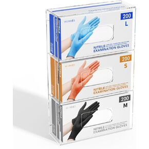 Hiimiei Glove حامل لجبل الحائط: حامل صندوق القفازات المغناطيسية ، موزع قفاز مطاطي من الأكريليك