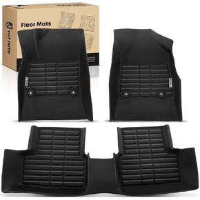 YHTAUTO Floor Mats Fit 2010-2014 Chevrolet Cruze, TPE All Weather Car Mats Waterproof Anti-Slip Odorless Floor Liner, Interior Car Accessories Front & 2nd Row Liner