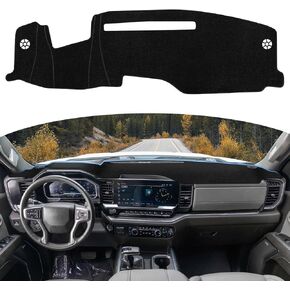 حصيرة غطاء غلاف Dash for 2022-2024 2025 Chevy Chevrolet Silverado/GMC Sierra 1500 Accessories ، Cover Dashboard Cover Dash حصيرة 2024 2025 Silverado & Sierra 2500HD 3500HD