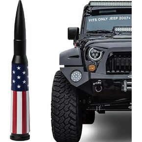 Ecoauto Badass Bullet Antenna® لجيب Wrangler JK/JL (2007+) ومصارع-هوائيات الشاحنة المضادة للسرقة ، متين-جيب ملحق (العلم الأمريكي)