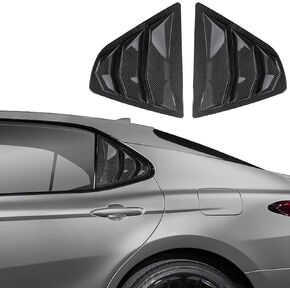 CKE Compatible with Toyota Camry 2024 2023 2022 2021 2020 2019 2018 Accessories Sporty Car Rear Side Window Louvers Air Vent Scoop Shades Cover Trim Blinds -Glossy Black (Not Fit 2025)