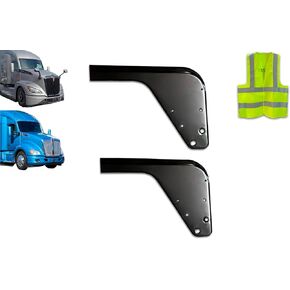 KOZAK Fairing Brackets Set for Behind Cab Cabin Fairing Extension Lower (Left Driver Side) Compatible with Kenworth T680 2013-2021, Compatible with Kenworth T680 Next GEN 2022+ PLUS Logo, Vest