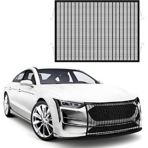 Car Grille Protection Net, 39.4"×31.5" High-Density Front Grill Air Intake Mesh Dustproof Net with Hooks, Car Grill Mesh Blocks Stones Leaves Dirt, Universal Car Accessories (Regular: Black)