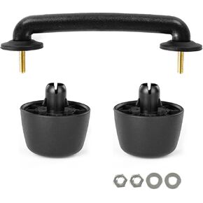 Hooke Road Hood Footman Loop + Windshield Bump Stop Set for 2007-2018 Jeep Wrangler JK, Windshield Hold Down Bracket Strap Engin Hood Handle Replace 55176422