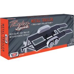 OPO 10 - 1/24 مقطورة ، مسطحة ، حامل تلقائي لنقل السيارات ، مع محور مزدوج ، معدن ، Motormax - 76001