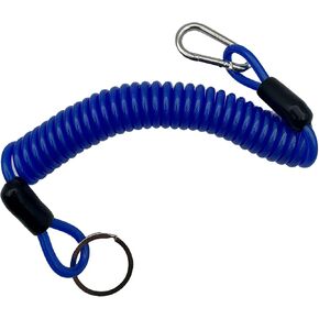6FT Trailer Breakaway Coiled Cable, Blue, UV Resistant, 12V DC, 2 Pin, Male-to-Female, Outdoor Use, 1 Pack