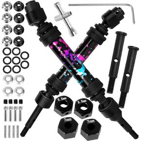 Drive Shaft Axles Upgrades Part for 1/10 Slash 2WD (VXL),RC Steel #45 2Pcs Driveshafts CVD w/Hex Hops Up,Navy Blue