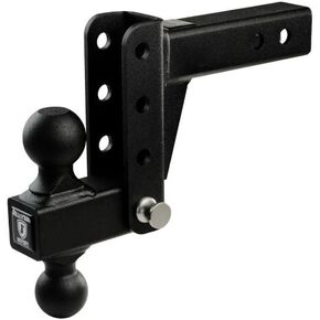 BulletProof Hitches - 2.0" Adjustable Light Duty Trailer Hitch (10,000 lb. Rating) - 4" Drop/Rise Trailer Hitch with 2" & 2-5/16" Dual Ball - Powder Coat, Box Steel, Corrosion-Resistant