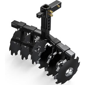 YITAMOTOR 28" Width Disc Plow Harrow with Universal 2" Receiver Mount for ATV UTV Black