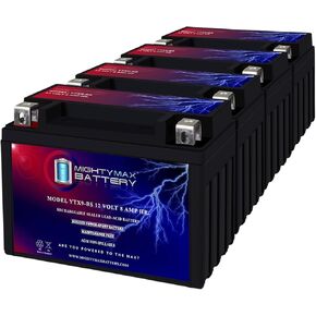 Mighty Max Battery YTX9-BS -12 Volt 8 AH, 135 CCA, Rechargeable Maintenance Free SLA AGM Motorcycle Battery