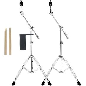 حامل الصنج المستقيم، مجموعة تروس حامل طبل قابل للتعديل لتثبيت التصادم، الركوب، الصنج سبلاش، أرجل مزدوجة مع أقدام مطاطية، فضي in Kuwait