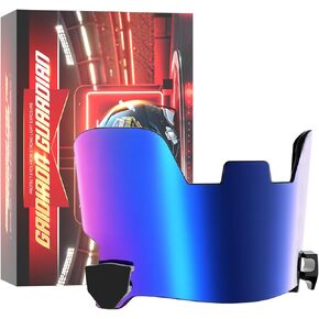 Blue Football Visor - Shatterproof Polycarbonate Lens, UV400 Protection & Anti-Glare, Universal Fit for Adult/Youth Helmets (Ocean Blue Tint)
