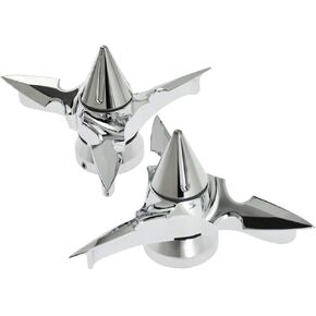 HDBUBALUS Spun Blade Spinning Front Axle Caps ABS Cover Fit for Harley Touring Street Glide Dyna Sportster XL883 XL1200 V Rod 1 Pair Chrome
