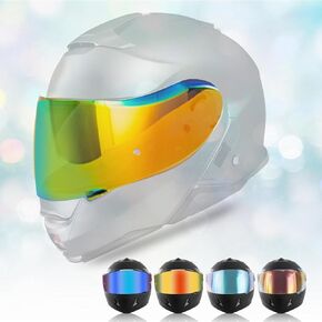 Motorcycle Wind Helmet Lens Visor, Scratch Resistant Windproof Helmet Visor Full Face PC Protective Lens for CNS-3 Replacement UVs Resistant (Blue)