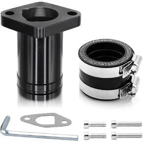 Upgraded Intake Manifold for Predator 212cc 196cc 224cc Engine Performance Parts, for PWK 24mm 28mm Carburetor Coleman ct200u bt200x b200cc b200r kt196 Mini Bike Go Kart (Black)