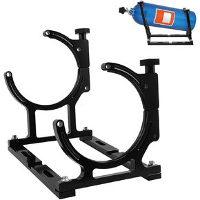 Bevinsee 7" Nitrous Oxide Nos Single Bottle Holder Bracket Billet Aluminum for 10-15 pounds Nitrous Bottle Black