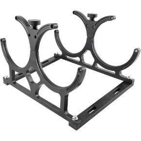 7" Nitrous Oxide Nos Dual Bottle Billet Aluminum Holder Bracket Compatible with 10-15 Pounds Nitrous Bottles(Black)