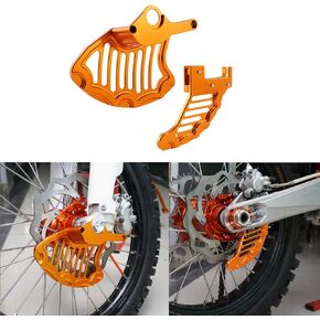NICECNC Orange Front Rear Brake Rotor Disc Guard Compatible with KTM 125-450 XC/XCF/SX/SXF 2015, 125-500 SX/SXF/XC/XCF/EXC/EXCF/XCW/TPI/SD/6D 2016-2022,See Fitment