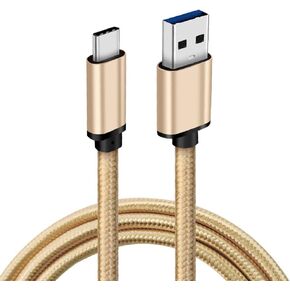 CBUS USB C Cable, 10ft USB A to USB C Fast Charging Braided Charger Cable Type-C for Samsung Galaxy S23/S22/S21/S20/S10/Plus/Ultra/FE, A03s, A12, A13 5G, A14 5G, A23 5G, A32, A71 5G (Pink Rose Gold)