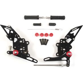 V2.0 Adjustable Rearsets Compatible with Kawasaki Ninja 300 EX300B ABS EX300A EX300 ABS EX300A SE 2013-2017, Black