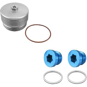 Bevinsee Oil Thermostat Housing Drain Plugs & Oil Filtrar Housing Cover Cap Compatible with E90 E91 E92 2006-2012