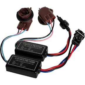 3157 LED Decoder Canbus Warning Canceller Resistor Fix 3457 4057 LED Bulb Error Code Turn Signal Hyper Flashing Wiring Harness Adapter