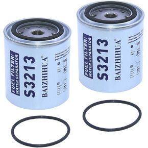 2 PCS Baizhihua S3213 Fuel Filter (10 micron) يستبدل فاصل المياه 33769 ، 35-60494-1 ، 18-7932-1 ، 18-17928 ، 35-809097 ، 35-807172 ، 35-802893Q01 ، 86769 ،
