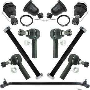 TRQ Front التوجيه والتعليق KIT BALL CONCEL CONCEL LINK RIN TIB ROD قضيب ضبط كم متوافق مع 1998-2004 NISSAN FRONTIER 2000-2004 XTERRA