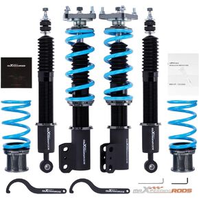 maXpeedingrods Coilover for Ford Mustang SN95 1994-2004, 24 Levels Damper Adjustable Coilovers Suspension Kit, Height Adjustable Shock Absorber Struts, T6 Upgraded Lowering Kit Blue