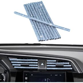 X Xotic Tech 10pcs Bling Car Vent Vent Trim ، شريط الديكور التخلص من مكيفات الهواء ، وملحقات Diamond Car Interior Universal لمعظم منفذ تنفيس الهواء المستقيم (الأرجواني)