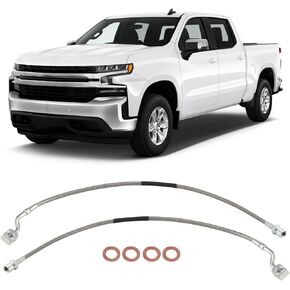 89370 خطوط فرامل من الفولاذ المقاوم للصدأ الأمامية تناسب تشيفي سيلفرادو GMC Sierra 1500 2007-2019 FIT لـ Chevy Silverado GMC Sierra 2500/3500HD 2011-2019