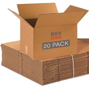 BOX USA Moving Boxes Medium 18"L x 14"W x 12"H 20-Pack | Corrugated Cardboard Box for Shipping, Mailing, Packing, Packaging and Storage 18x14x12