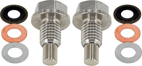 2PCS M12x1.75 Stainless Steel Magnetic Oil Drain Plug Replace 653096US 65430 65372 090-948 55577568 DP002 090-936CD 090-091 090-175CD Fits Chevrolet GMC Lincoln Buick Cadillac, Ford in Saudi Arabia