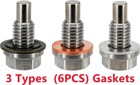 2PCS M12x1.75 Stainless Steel Magnetic Oil Drain Plug Replace 653096US 65430 65372 090-948 55577568 DP002 090-936CD 090-091 090-175CD Fits Chevrolet GMC Lincoln Buick Cadillac, Ford in Saudi Arabia
