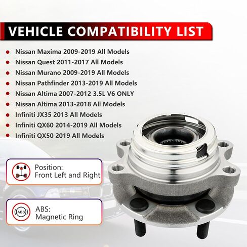 513296 مجموعة محمل محور العجلات الأمامية لنيسان ألتيما 2007-18 ، ل Pathfinder 2013-19 ، من أجل Murano 2009-18 ، من أجل Maxima 2009-19 ، من أجل Quest 2011-17 ، لـ Infiniti QX60 2014-19 ، لـ JX35 2013 in Saudi Arabia