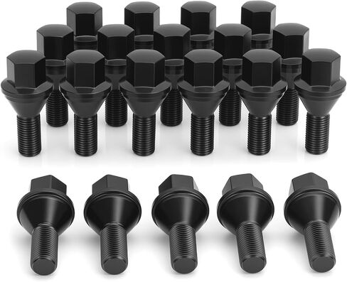 14x1.25 OEM Lug Bolts Fit for BMW 2-Series 3-Series 4-Series 5-Series 6-Series 7-Series X1 X2 X3 X4 X5 X6 M3 M4 M5 M6 i3 i8, M14x1.25 Lug Bolts Black 20PC 28mm Shank Length Conical Seat in Saudi Arabia