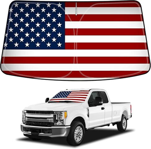 Bestview Windshield Sun Shade متوافق مع 2008-2016 Fo-rd F250 F350، النافذة الأمامية ظلة الشمس واقي الشمس كتلة الأشعة فوق البنفسجية الحرارة، قابلة للطي طبقتين مادة 210T in Saudi Arabia