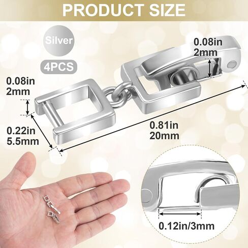 6pcs Necklace Bracelet Extenders, Foldover Watch Band Extension Clasp, Copper Extension Jewelry Clasps for Jewelry Making- Gold & Silver in Saudi Arabia