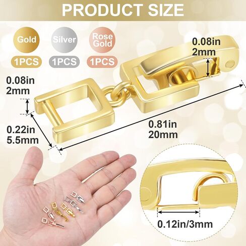 6pcs Necklace Bracelet Extenders, Foldover Watch Band Extension Clasp, Copper Extension Jewelry Clasps for Jewelry Making- Gold & Silver in Saudi Arabia