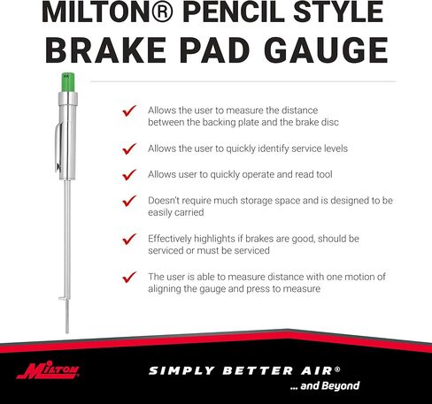 Milton 941: Pencil Style Brake Pad Gauge, Easy To Read Color Coded - 0 To 20 Mm in Saudi Arabia