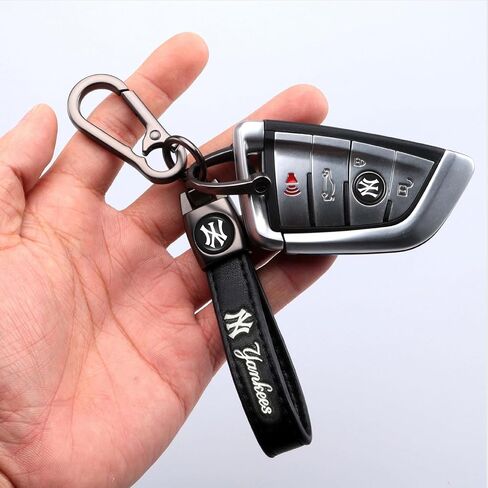 Leather Keychain for Baseball Fans,Car Keyring Replacement Key Fob Holder,Souvenir Gifts for Men Women in Saudi Arabia