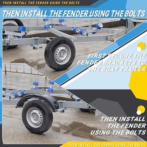 Zonon 2 Pack Flush Fender Bracket أو Flush Trailer أو Boat Trailers Brackets المجلفن بمصدات 8 "و 12" in Kuwait