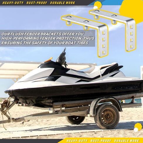 Zonon 2 Pack Flush Fender Bracket أو Flush Trailer أو Boat Trailers Brackets المجلفن بمصدات 8 "و 12" in Kuwait